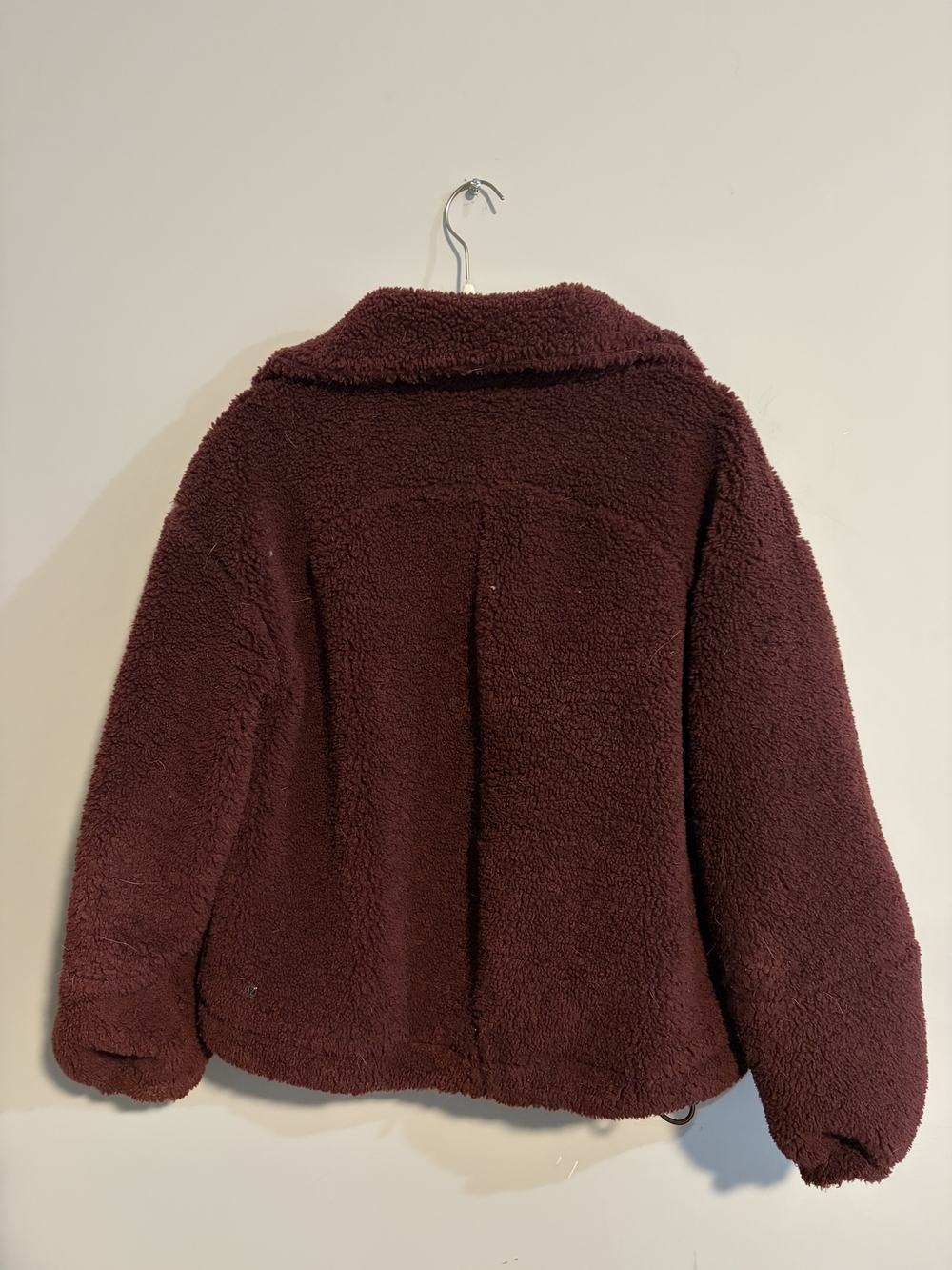 Lululemon Cinchable Fleece Teddy Zip Up Jacket Red Merlot - Picture 2 of 5